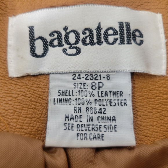 Bagatelle Womens Leather Jacket Size 8 Petite Long Sleeve Brown - Picture 3 of 10